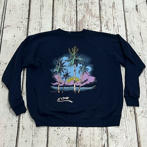 Vintage St. Croix Vacation Tourism Vacation 1980s Destination Sweatshirt - Picture 1 of 4